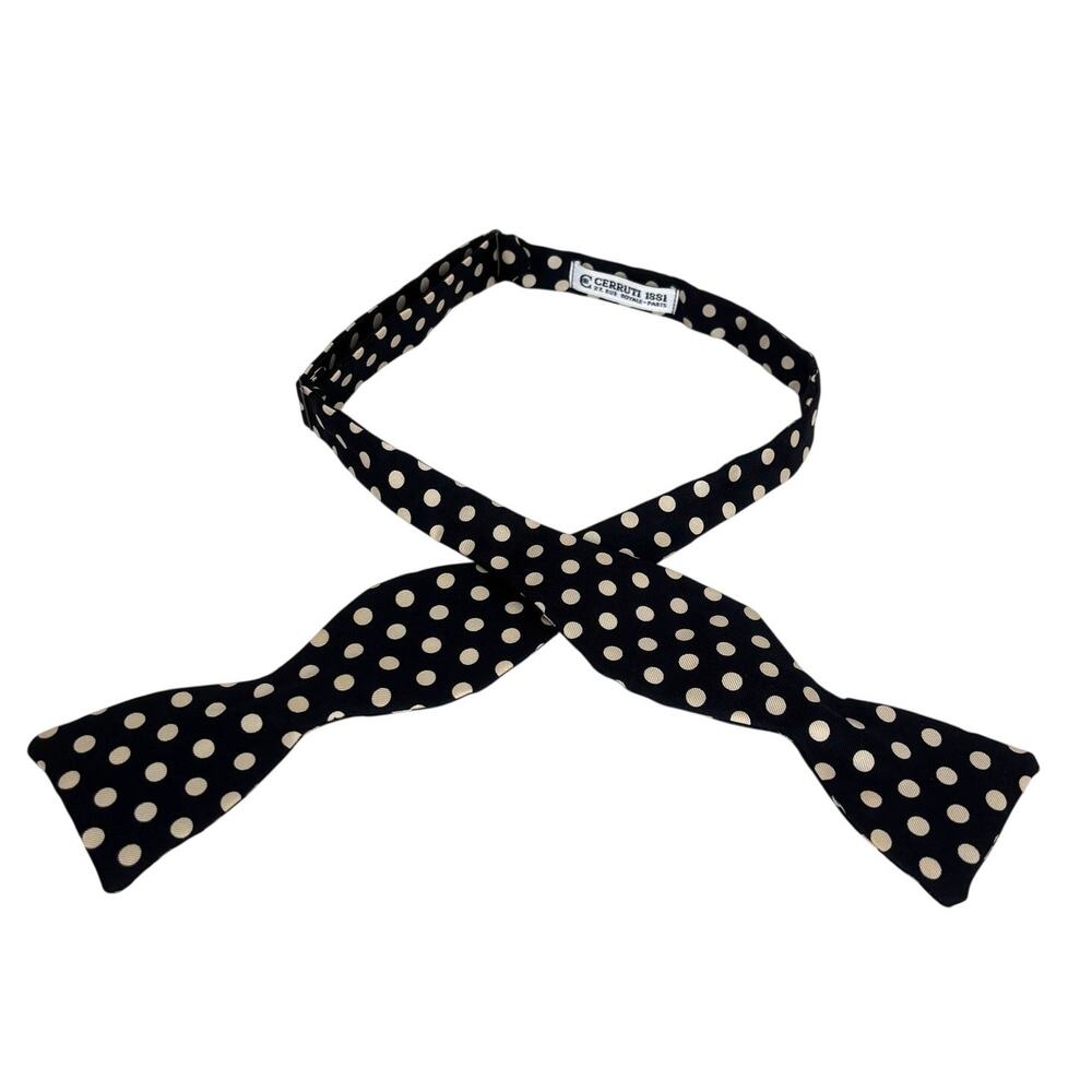 Cerruti 1881 Paris Polka Dot French Silk Bow Tie Adjustable